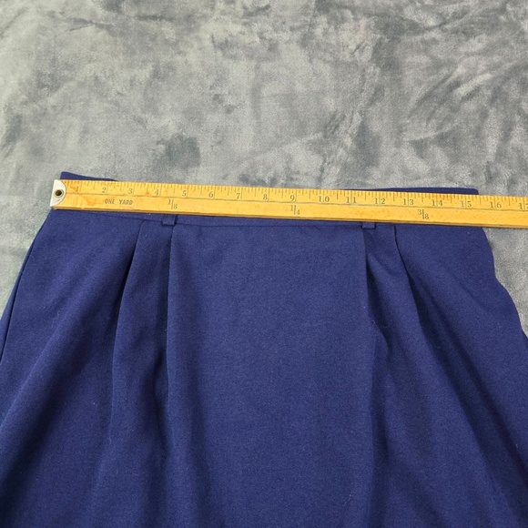 Vintage Worthington Pencil Skirt Womens 14 Navy Blue Midi Wool Blend Career USA - Picture 6 of 14